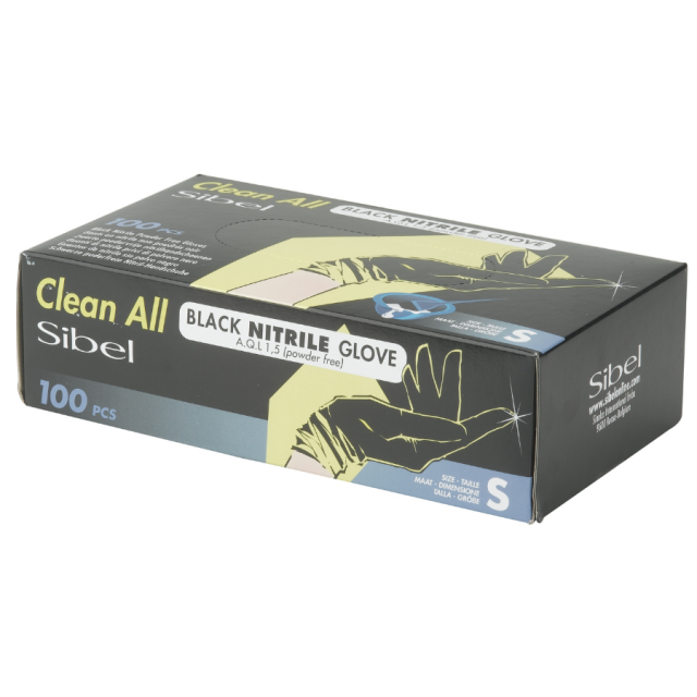 Sibel Clean All Nitril Handschoenen Small - Zwart 100St