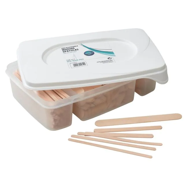 Sibel Kit met 400 Houten Spatels 3 Formaten